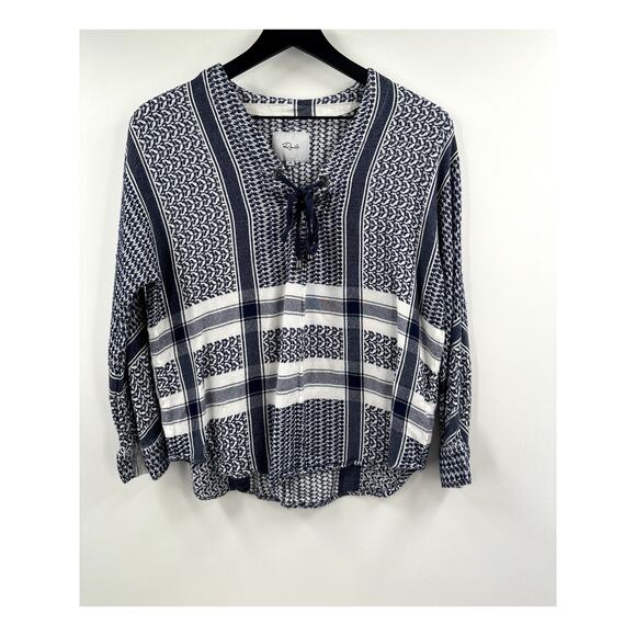 Rails Lily Blouse in Sapphire Jacquard Boho Size Extra Small - Picture 2 of 8